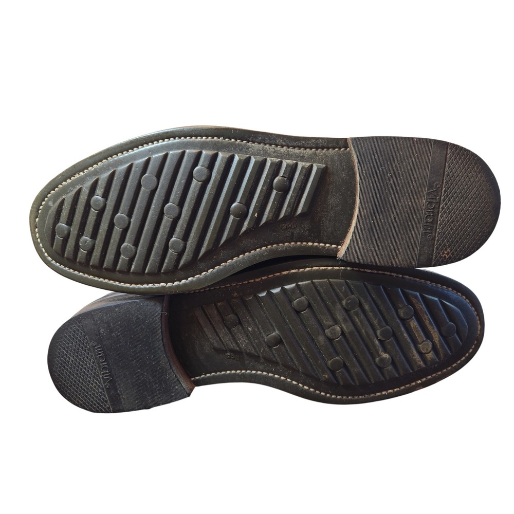 RARE VINTAGE Ralph Lauren Pebbled Leather Cap Toe BOOTS Womens 10B Brown LACE-UP - Picture 9 of 9